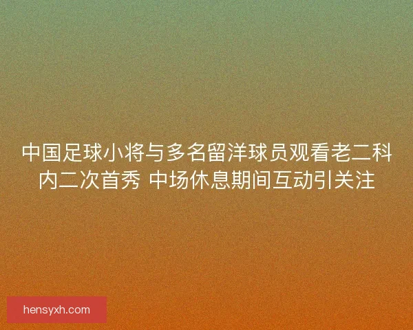 中国足球小将与多名留洋球员观看老二科内二次首秀 中场休息期间互动引关注